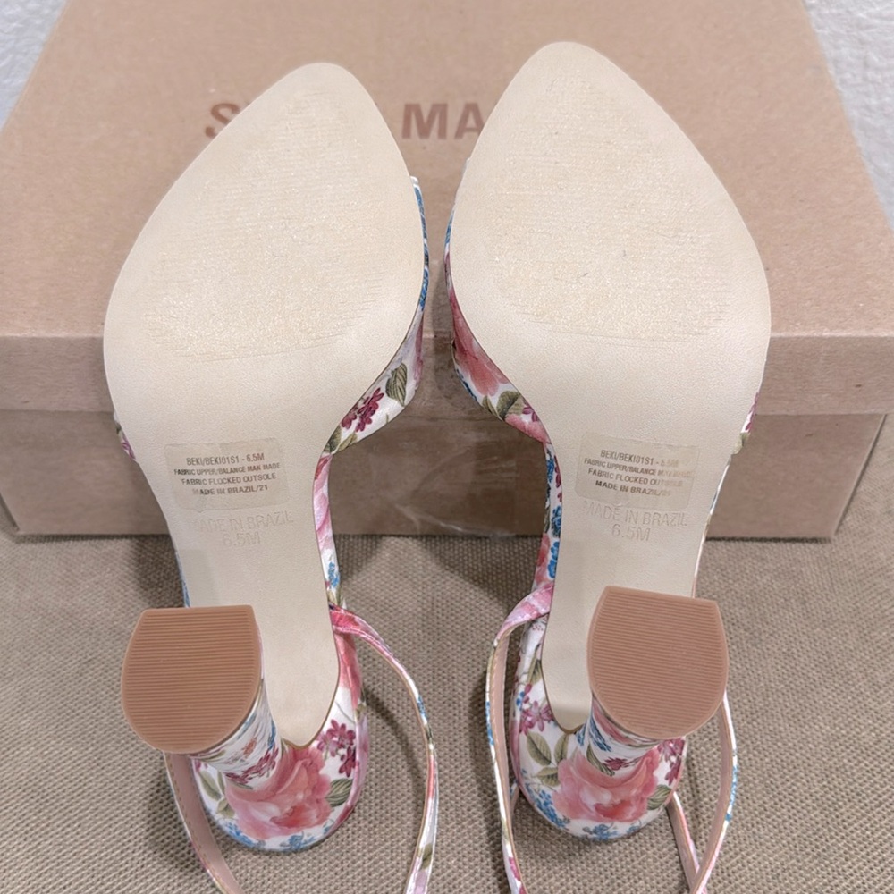 Steve Madden Beki Floral Multi Flare-Heel Sandals (size 6 1/2 and 7 available) - Picture 5 of 8